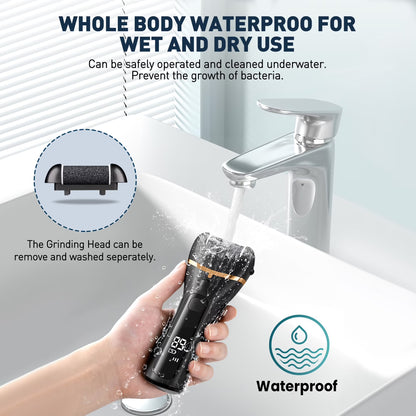 Electric Callus Remover, 18 in 1 Foot Callus Remover Kit W/ 3 Speed, 3 Roller Heads Waterproof Pedicure Tools for Feet, Rechargeable Foot Scrubber for Crack Dead Skin,Professional Foot File