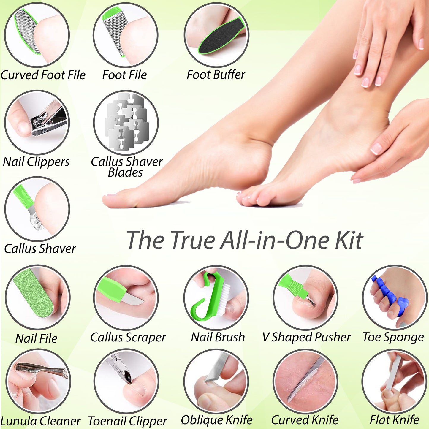 Dr. Entre'S 32-Piece Professional Pedicure Kit: 32 Pedicure Tools Supplies Set, Callus Remover for Feet, Foot File, Nail File Buffer, Foot Spa Products,
