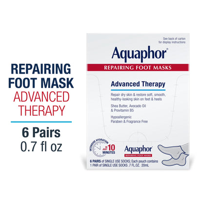 Repairing Foot Masks for Dry Feet, Moisturizing Socks with Shea Butter & Avocado Oil, 1 Pair