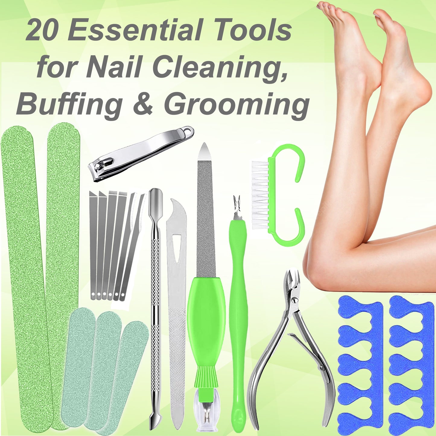 Dr. Entre'S 32-Piece Professional Pedicure Kit: 32 Pedicure Tools Supplies Set, Callus Remover for Feet, Foot File, Nail File Buffer, Foot Spa Products,